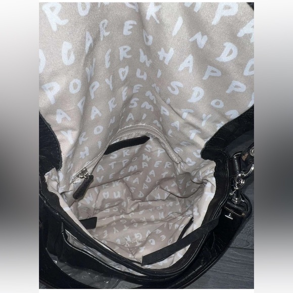 Aimee Kestenberg Leather Shoulder Bag Fifth Avenue Black Croco - Picture 5 of 8